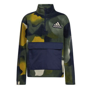 Adidas Cozy Fleece Quarter-Zip Pullover Green Oxide Big Boys Size M 3847